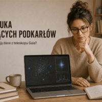 Jak sztuczna inteligencja wyszukuje rzadkie gorące podkarły w danych z teleskopu Gaia i czego można się z nich dowiedzieć o ewolucji gwiazd? — ilustracja AI